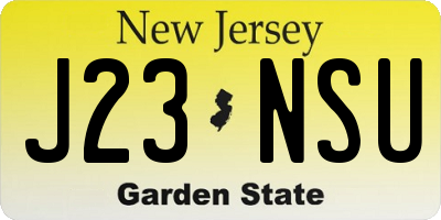 NJ license plate J23NSU
