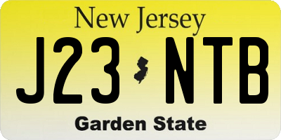 NJ license plate J23NTB