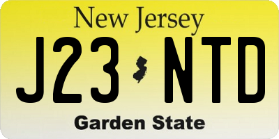 NJ license plate J23NTD