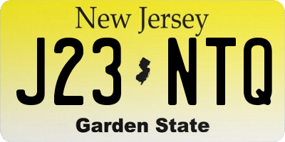 NJ license plate J23NTQ