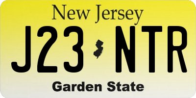 NJ license plate J23NTR
