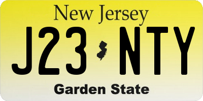 NJ license plate J23NTY
