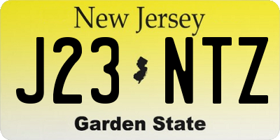 NJ license plate J23NTZ