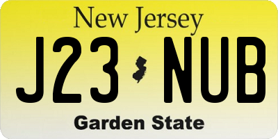 NJ license plate J23NUB