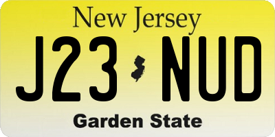 NJ license plate J23NUD