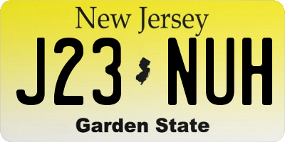 NJ license plate J23NUH