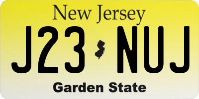 NJ license plate J23NUJ