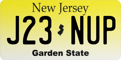 NJ license plate J23NUP