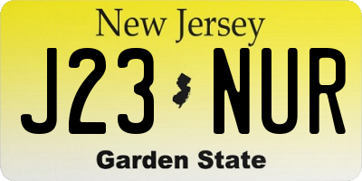 NJ license plate J23NUR