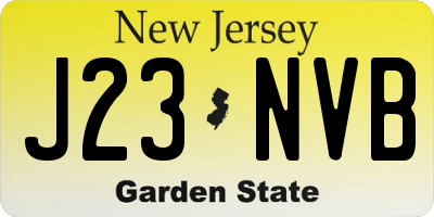 NJ license plate J23NVB
