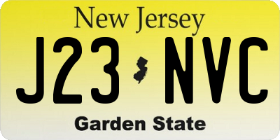 NJ license plate J23NVC