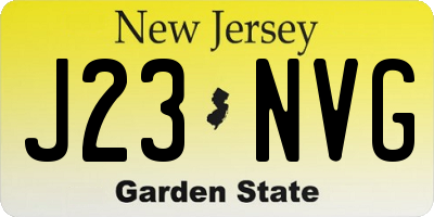 NJ license plate J23NVG