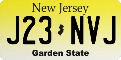 NJ license plate J23NVJ