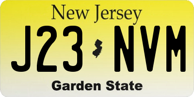 NJ license plate J23NVM