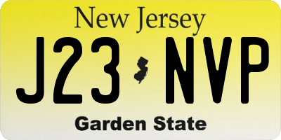NJ license plate J23NVP
