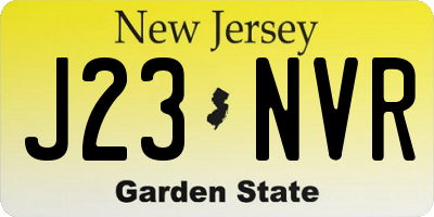 NJ license plate J23NVR