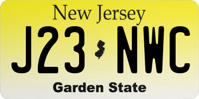 NJ license plate J23NWC