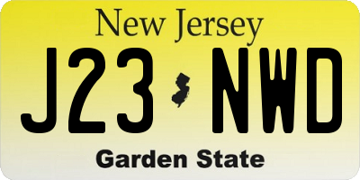 NJ license plate J23NWD