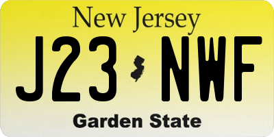 NJ license plate J23NWF