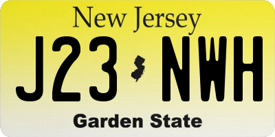 NJ license plate J23NWH