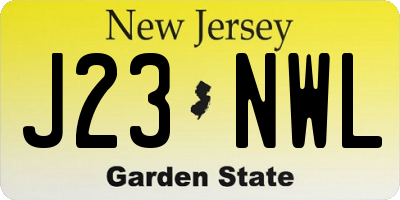 NJ license plate J23NWL