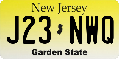 NJ license plate J23NWQ