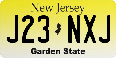 NJ license plate J23NXJ