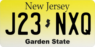 NJ license plate J23NXQ