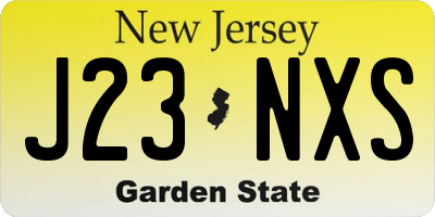 NJ license plate J23NXS