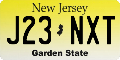 NJ license plate J23NXT