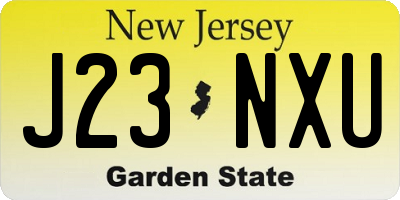 NJ license plate J23NXU