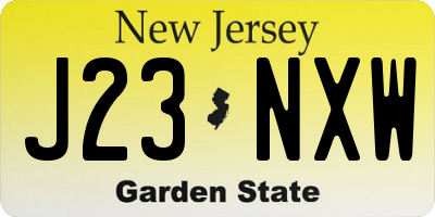 NJ license plate J23NXW
