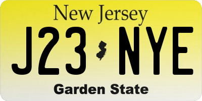 NJ license plate J23NYE