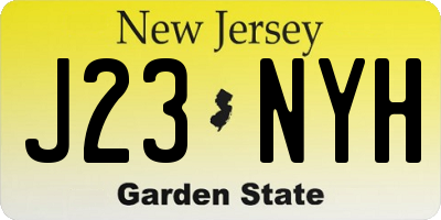 NJ license plate J23NYH