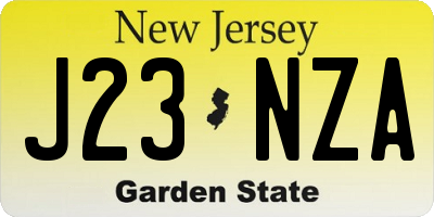 NJ license plate J23NZA