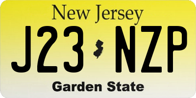 NJ license plate J23NZP