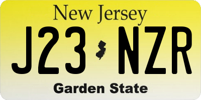 NJ license plate J23NZR