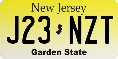 NJ license plate J23NZT