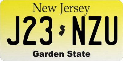 NJ license plate J23NZU