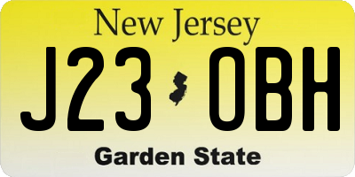 NJ license plate J23OBH