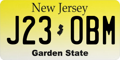 NJ license plate J23OBM