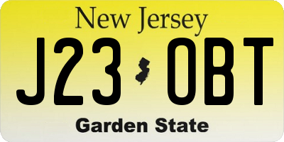 NJ license plate J23OBT