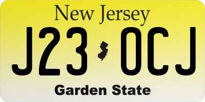 NJ license plate J23OCJ