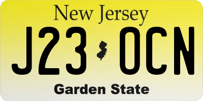NJ license plate J23OCN