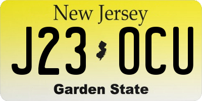 NJ license plate J23OCU