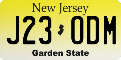 NJ license plate J23ODM