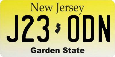 NJ license plate J23ODN