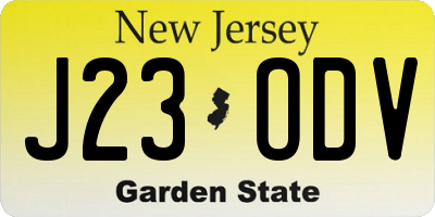 NJ license plate J23ODV