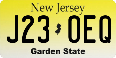 NJ license plate J23OEQ