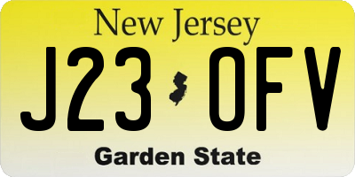NJ license plate J23OFV